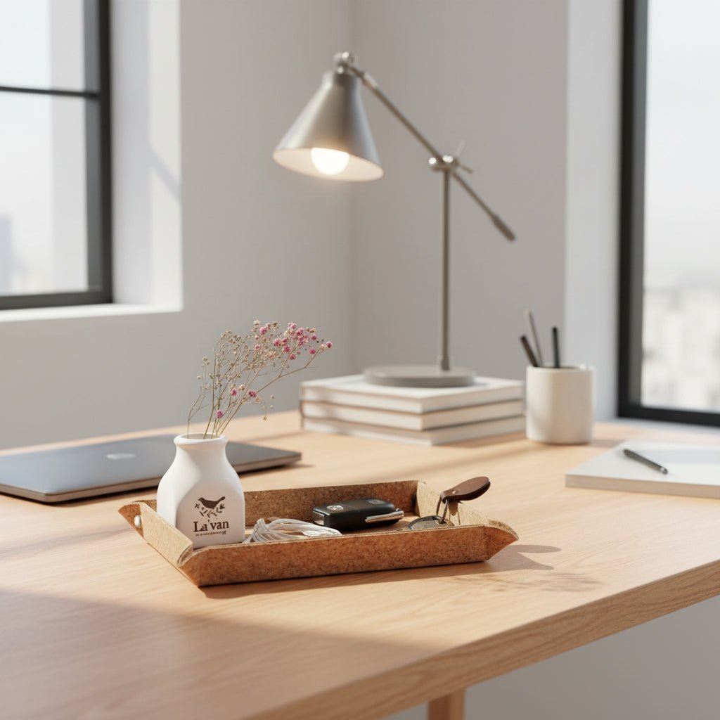 NovaLuxe Leather Desk Organizer Tray