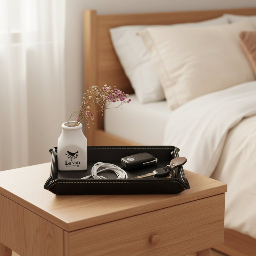 NovaLuxe Leather Desk Organizer Tray