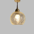Szklana lampa wisząca z kryształowym kloszem - skandynawska retro, E27 LED
