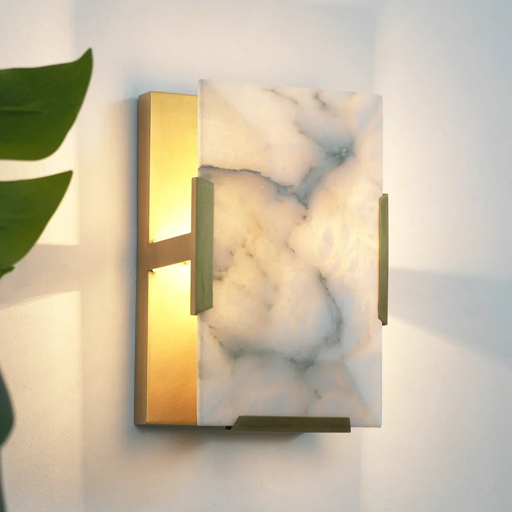 Alabaster Rectangular Wall Lamp | wildoxy