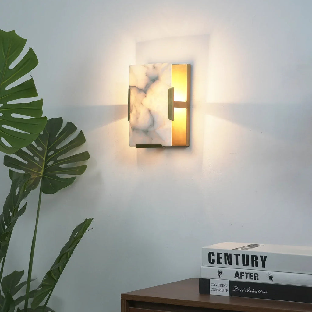 Alabaster Rectangular Wall Lamp | wildoxy