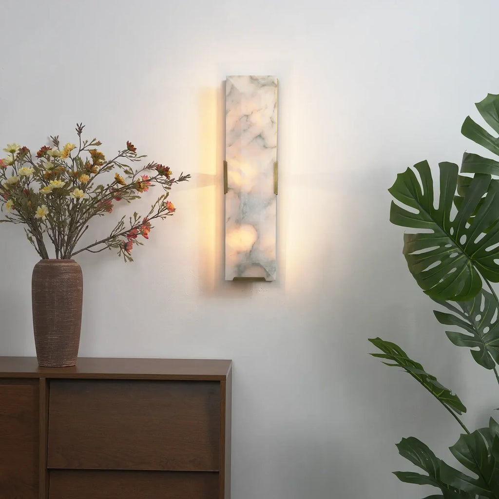 Alabaster Rectangular Wall Lamp | wildoxy