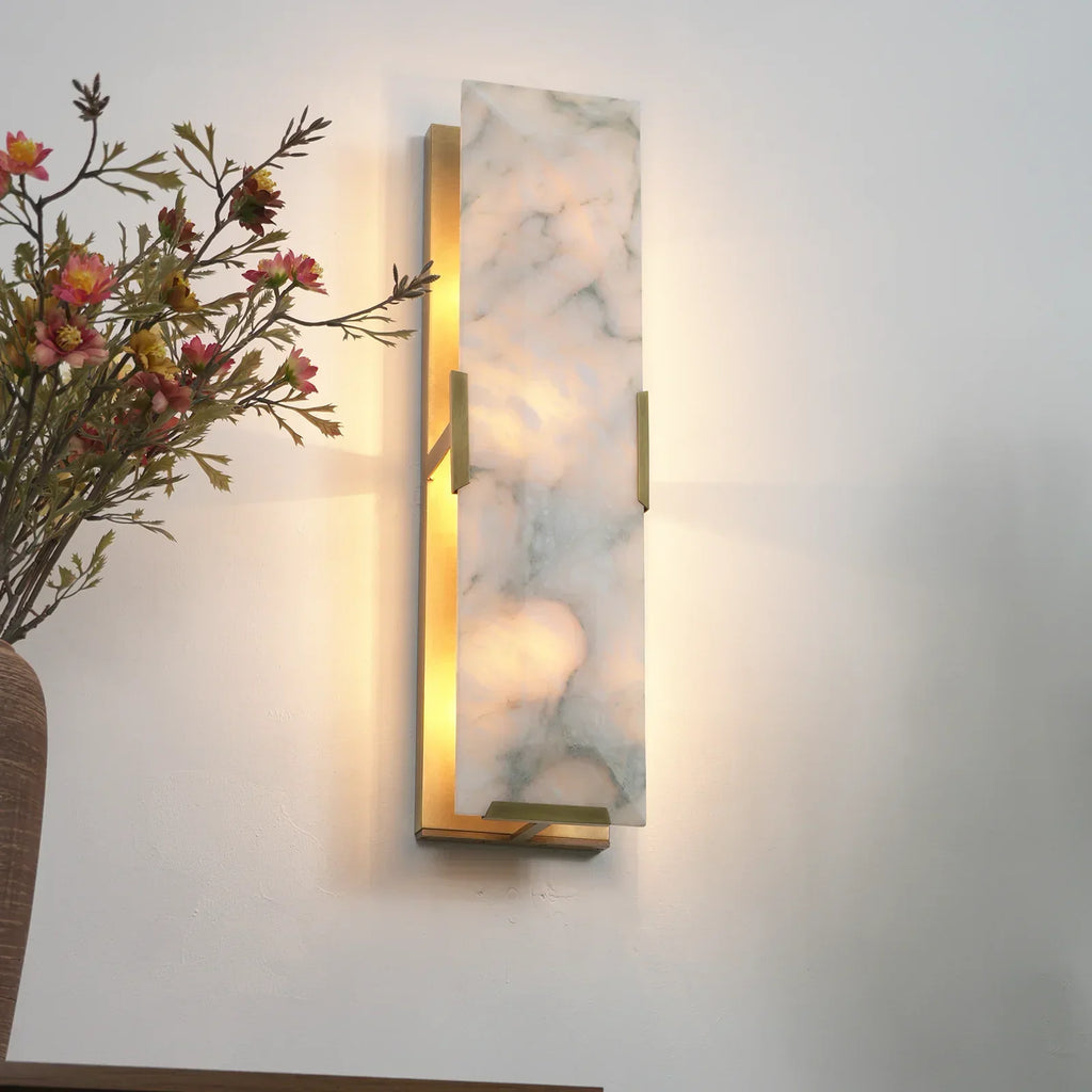 Alabaster Rectangular Wall Lamp | wildoxy