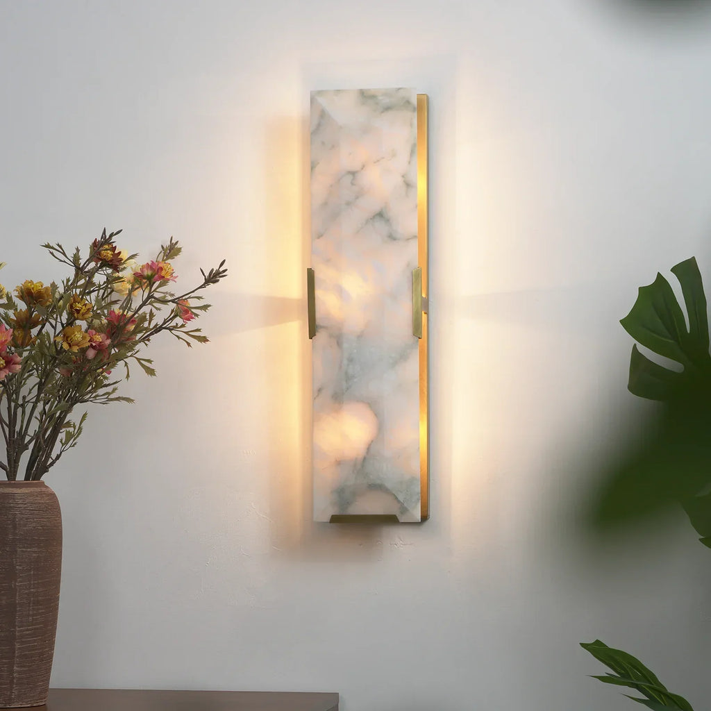Alabaster Rectangular Wall Lamp | wildoxy