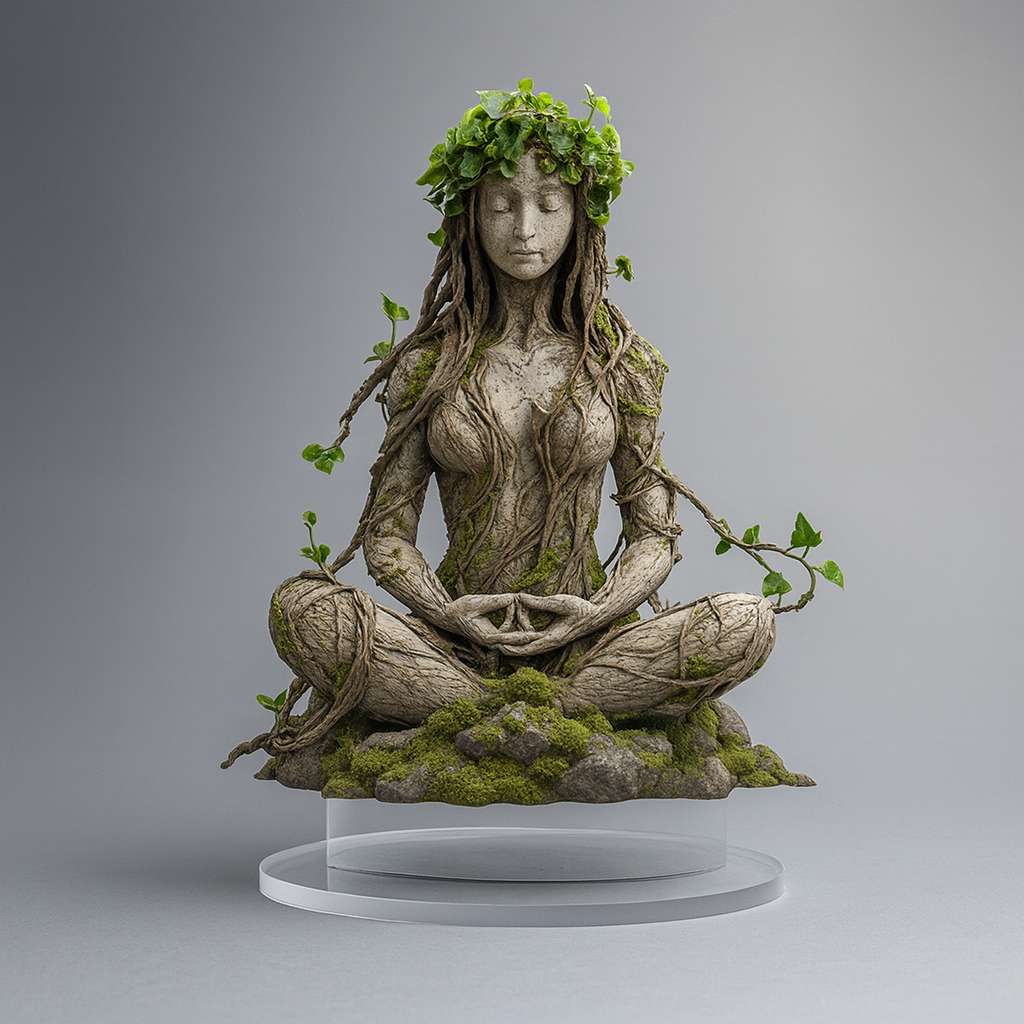 Scultura acrilica della dea spirituale, 16.3×20 cm