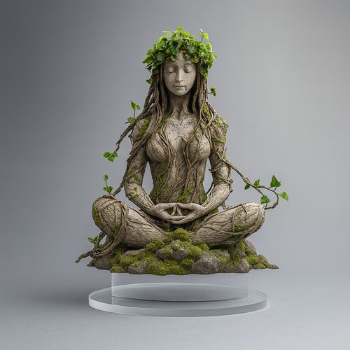 Akrylskulptur af en spirituel gudinde, 16.3×20 cm