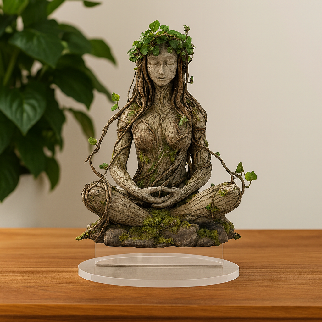 Scultura acrilica della dea spirituale, 16.3×20 cm