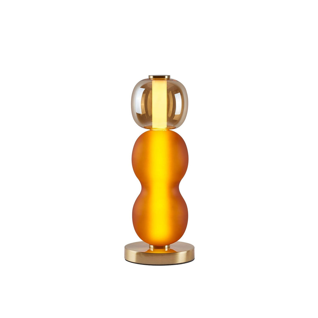 Glas-Tischlampe – goldener Fuß, farbige Schirme, 15-53 cm