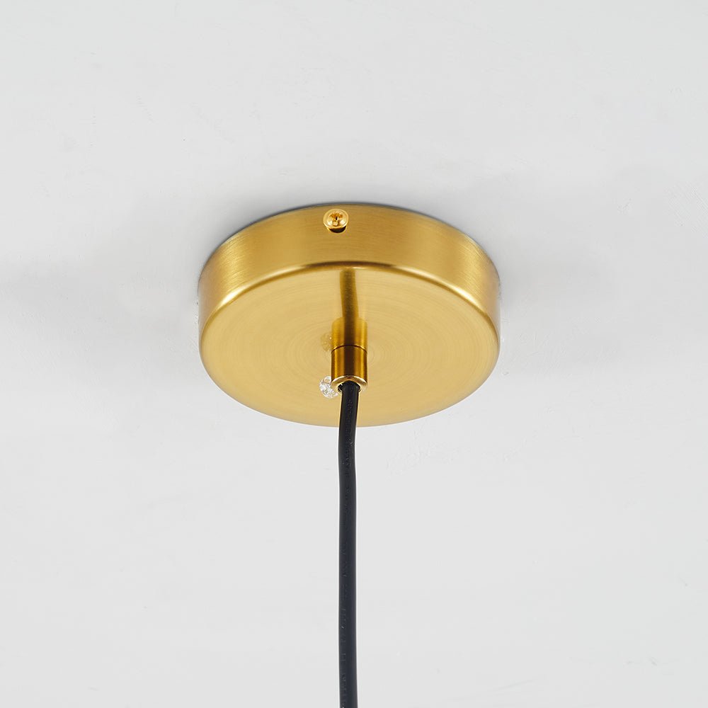 12-Inch Dual Glass Globe Pendant Light — Ribbed Inner Shade, Smooth Exterior