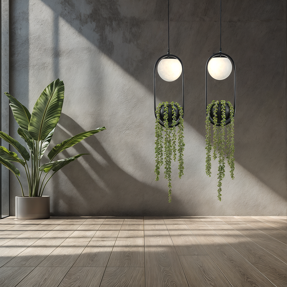 VerdiGlow Wall Planter Lamp — Built-In Planter Shelf, Warm LED Glow