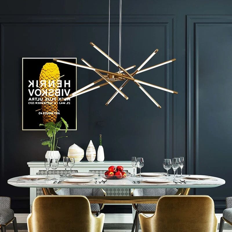 Nexa Iron Chandelier — Angular Geometric Design, Modern Lighting Fixture