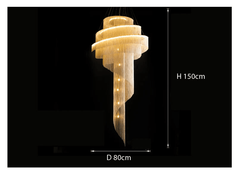 AstraLuxe Crystal Tassel Spiral — Ceiling Chandelier