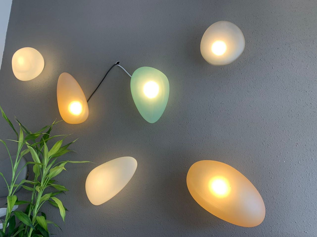 Lirena Colorful Glass Wall Lamp — Clear Acrylic Trim