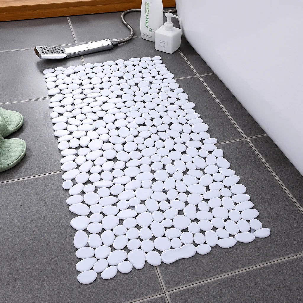 Rutschfeste Kieselstein-Badematte - Massage, 70x36/88x40 cm, 5 Farben