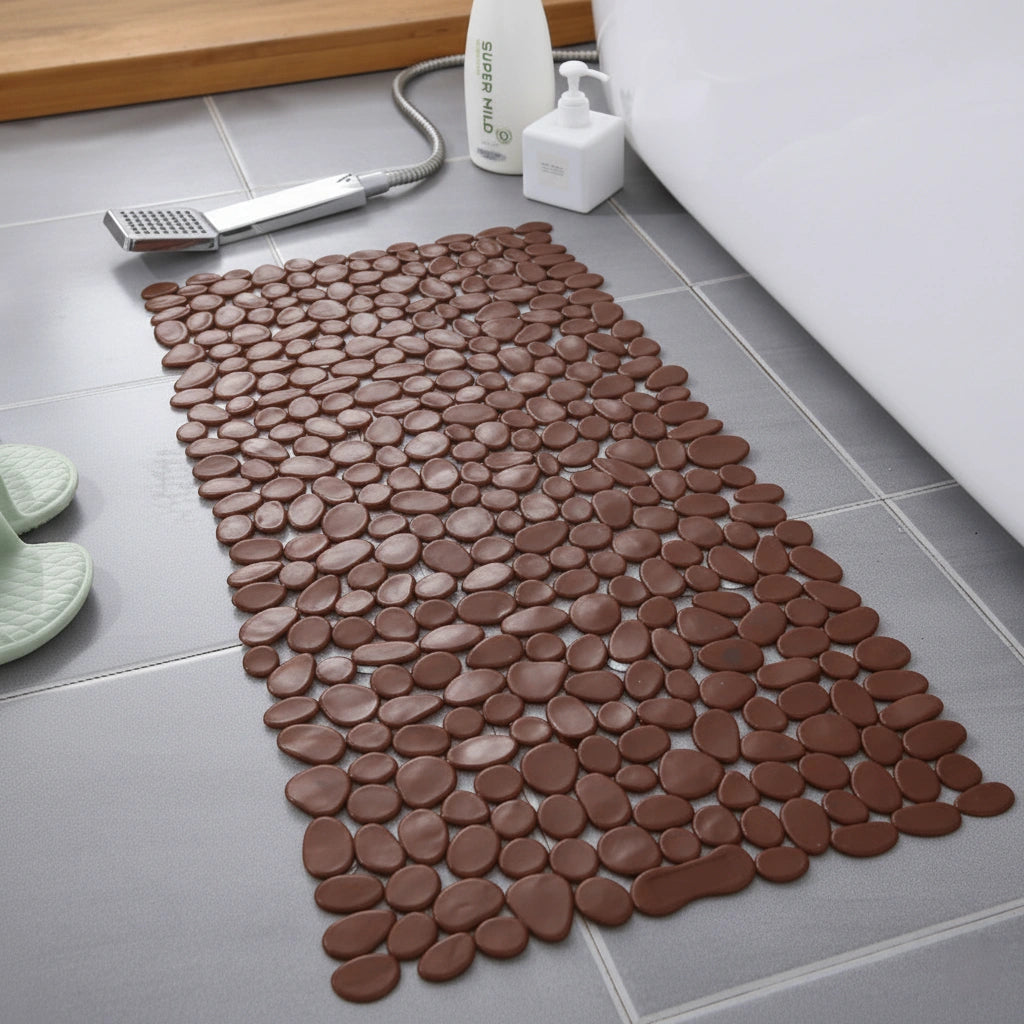 Rutschfeste Kieselstein-Badematte - Massage, 70x36/88x40 cm, 5 Farben