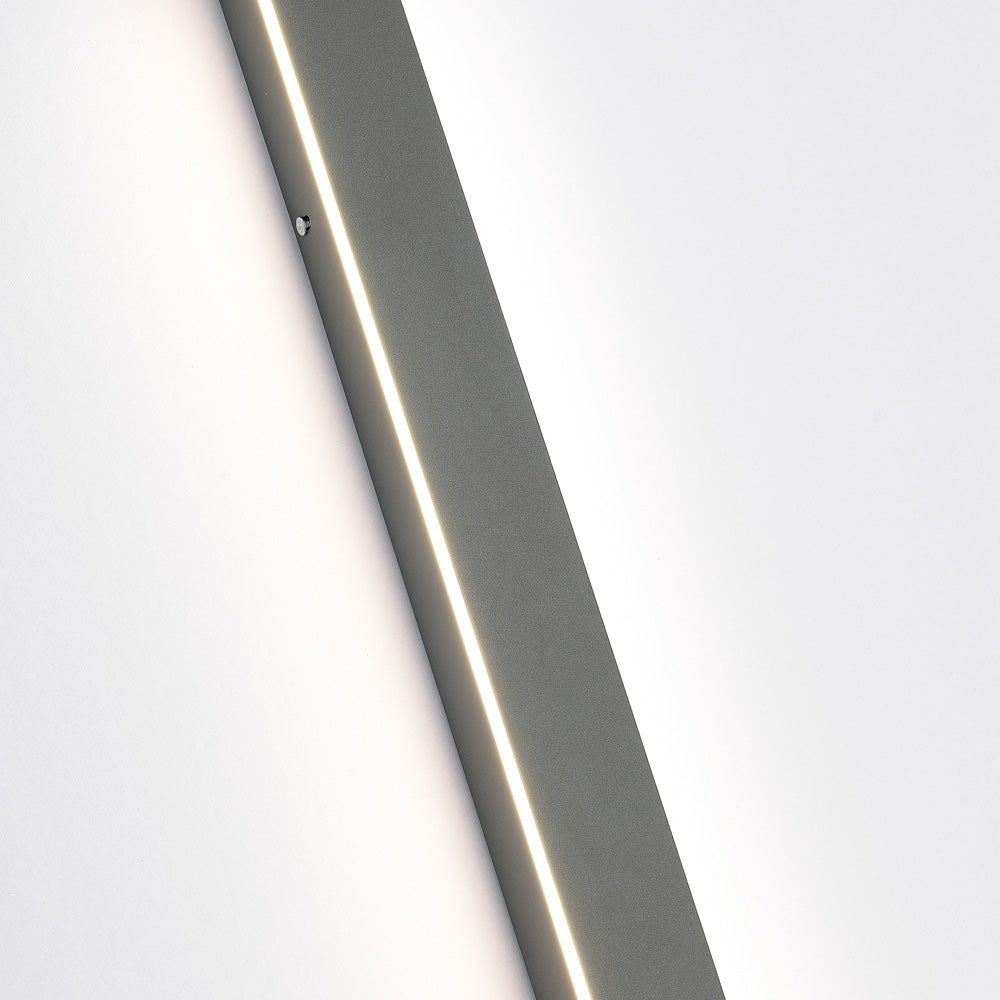 Candeeiro de parede LED preto — metal/acrílico, IP65, 30-200cm, regulável