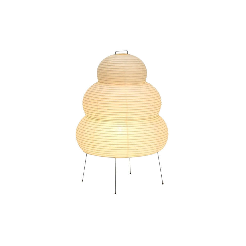 Layered Rice Paper Shade Floor Lamp — Flat Base, Soft Diffused Lighting