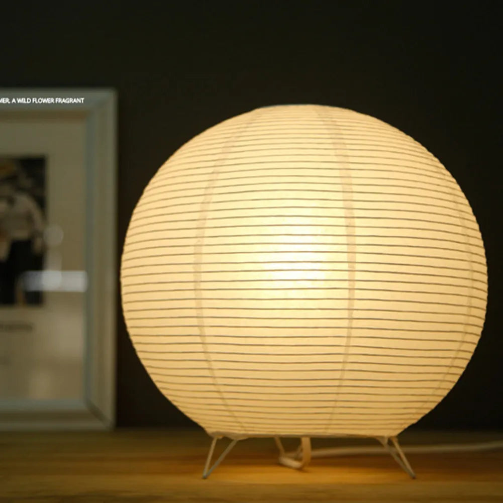 Stylish Spherical Rice Paper Table Lamp