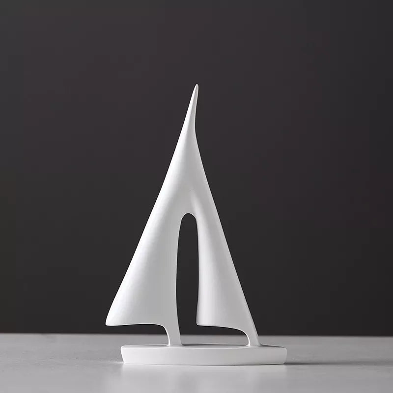 Minimalistisch zeilbootbeeld — Scandinavische maritieme decoratie