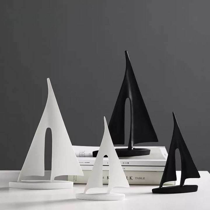 Minimalistisch zeilbootbeeld — Scandinavische maritieme decoratie