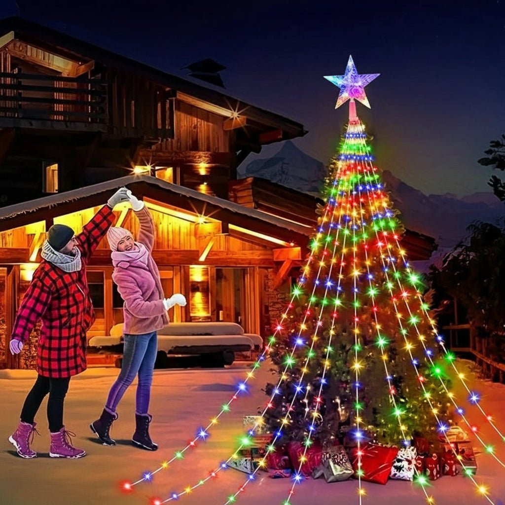Guirlande lumineuse de Noël AuroraGlow étanche — 8 modes d’éclairage d’ambiance