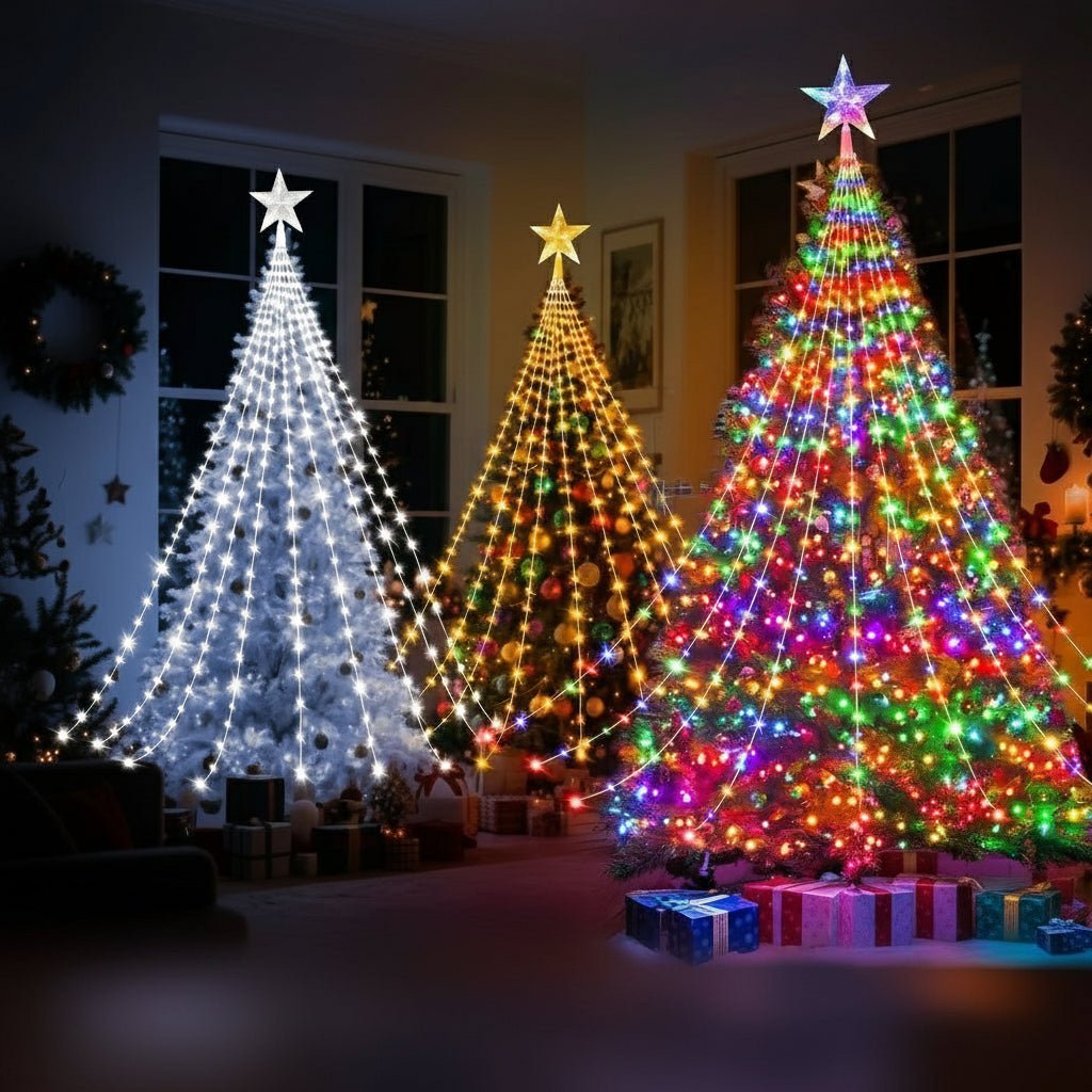 Guirlande lumineuse de Noël AuroraGlow étanche — 8 modes d’éclairage d’ambiance
