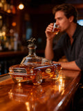 Whiskykaraf in de vorm van een auto, Mustang-stijl, glazen fles voor sterke drank