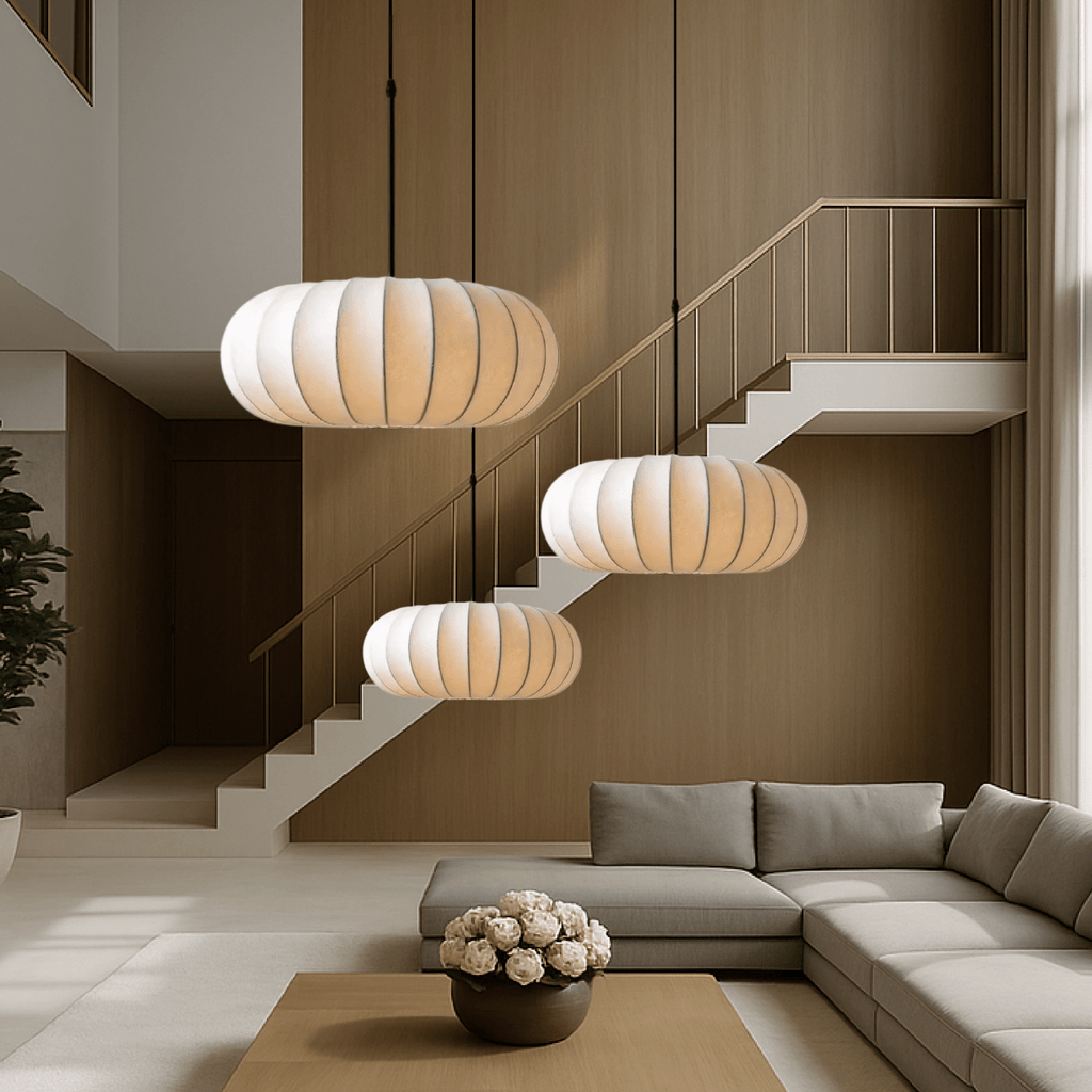 12-Inch Round Pendant Light — Fabric Shade, Hardwire Ceiling Mount