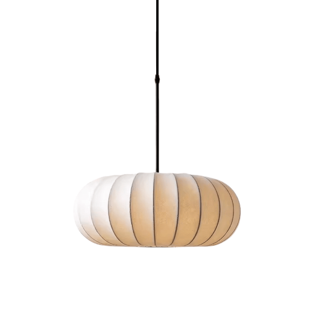 12-Inch Round Pendant Light — Fabric Shade, Hardwire Ceiling Mount