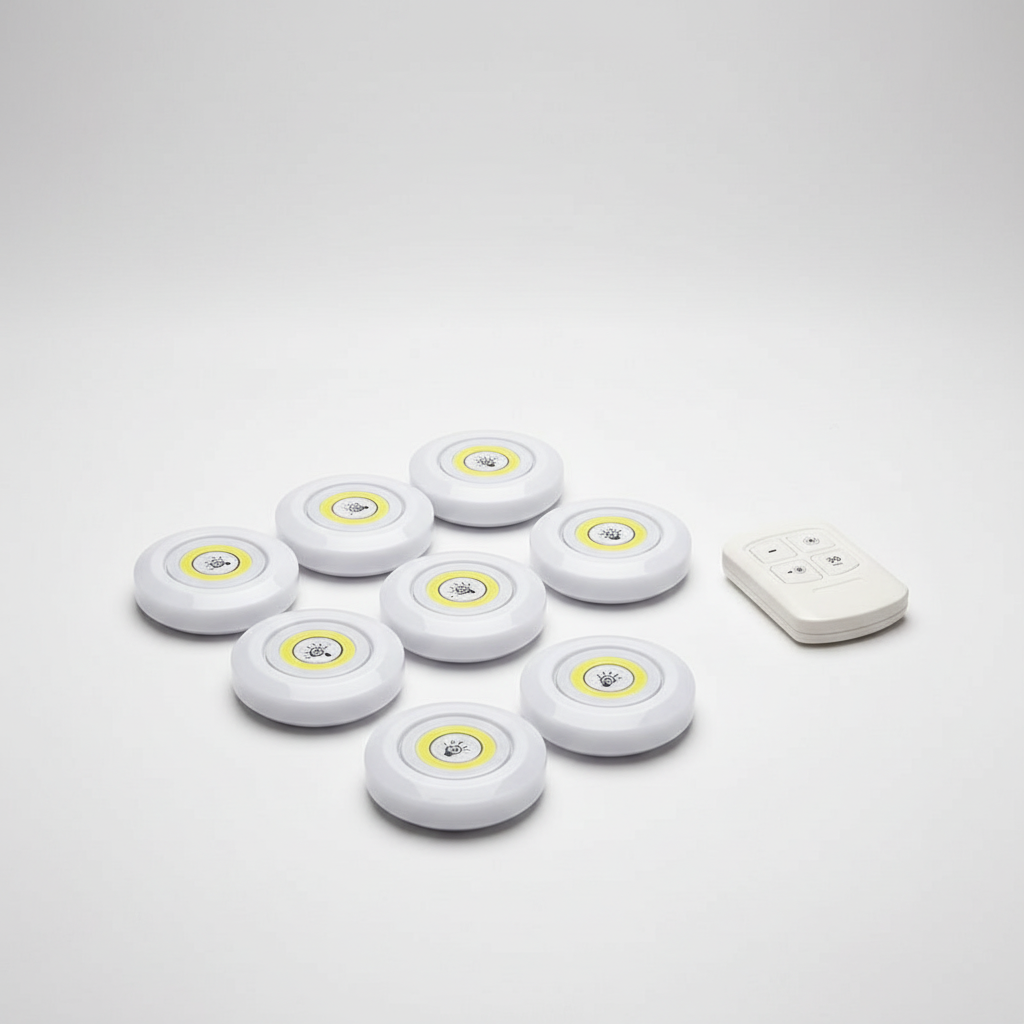 Lot de 3 spots LED sans fil pour meuble - variateur, télécommande