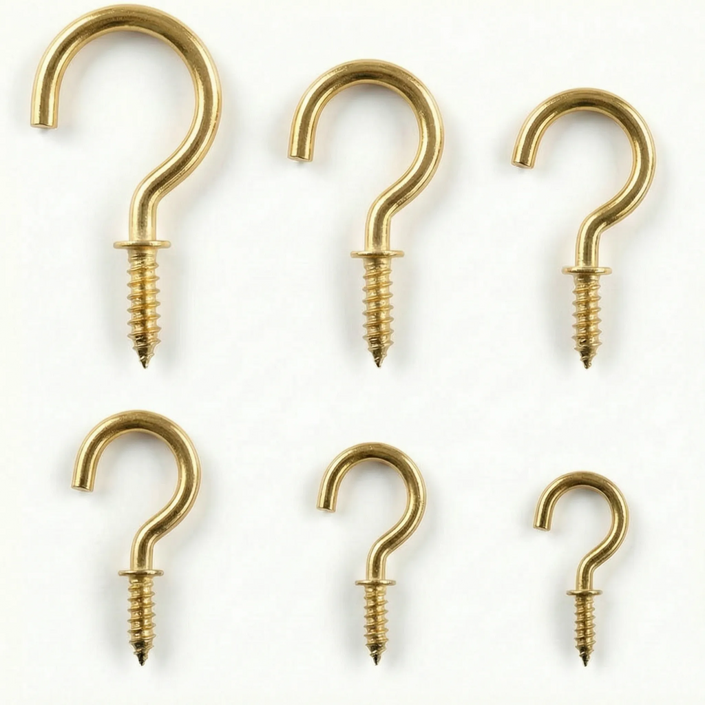 Assorted Screw-In Cup Hooks -  Hanging Fairy Lights - Wildoxy