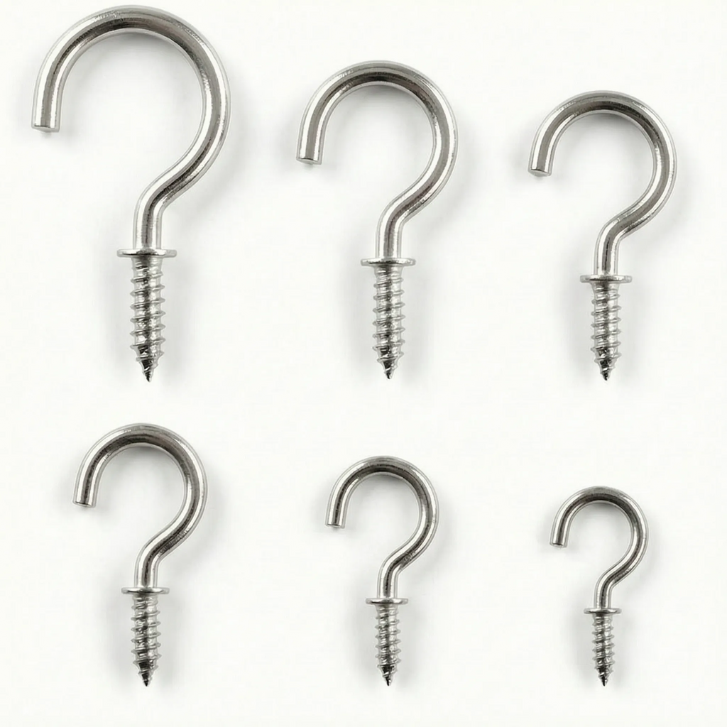 Assorted Screw-In Cup Hooks -  Hanging Fairy Lights - Wildoxy