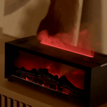 FlameMist Aromatherapy Humidifier — Ultrasonic LED Light, Flickering Flame Effect