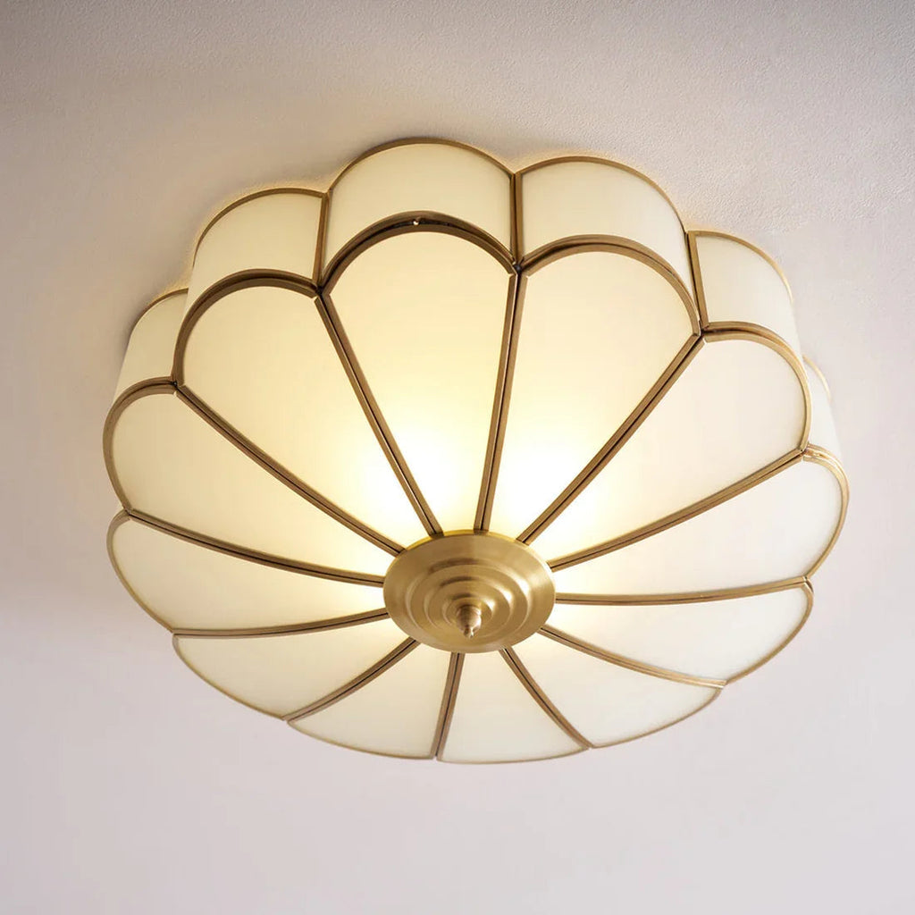 Floral Glass Flush Mount Ceiling Light | wildoxy