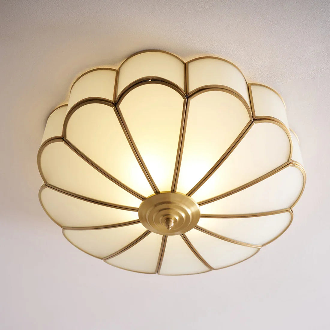 Floral Glass Flush Mount Ceiling Light | wildoxy