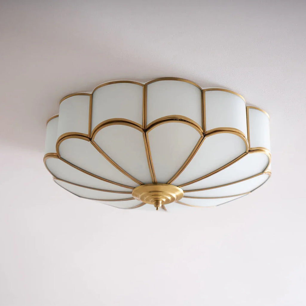 Floral Glass Flush Mount Ceiling Light | wildoxy