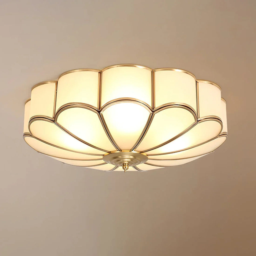 Floral Glass Flush Mount Ceiling Light | wildoxy