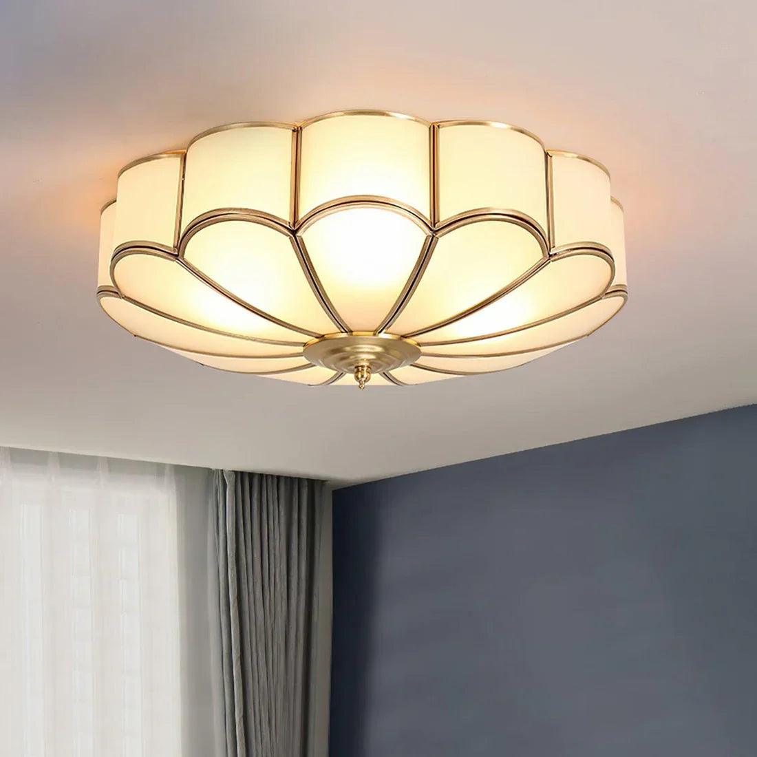 Floral Glass Flush Mount Ceiling Light | wildoxy