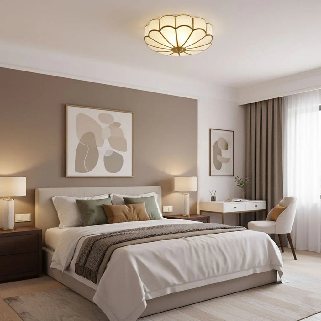 Floral Glass Flush Mount Ceiling Light | wildoxy