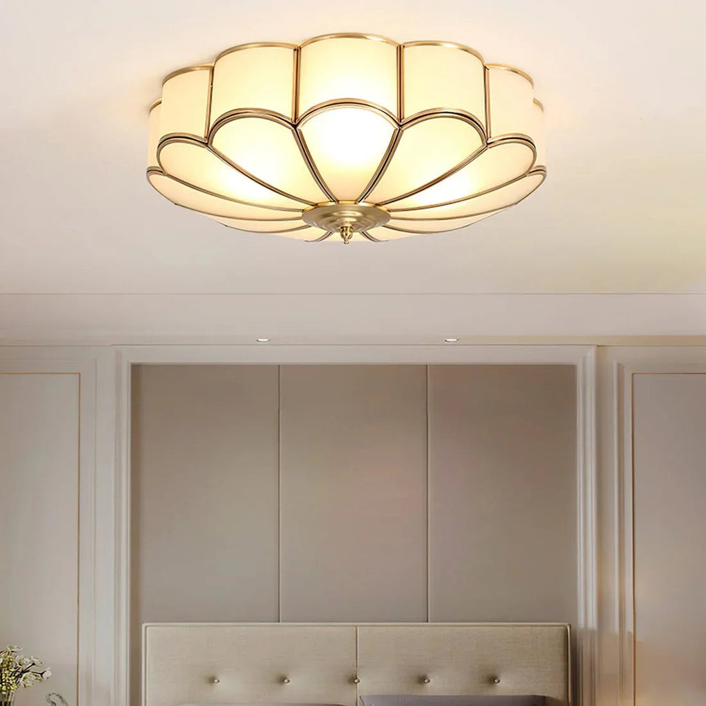 Floral Glass Flush Mount Ceiling Light | wildoxy