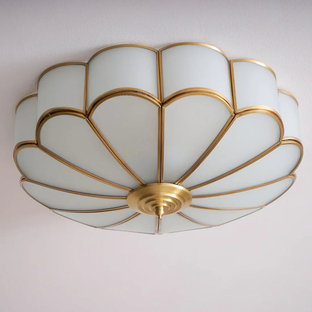 Floral Glass Flush Mount Ceiling Light | wildoxy