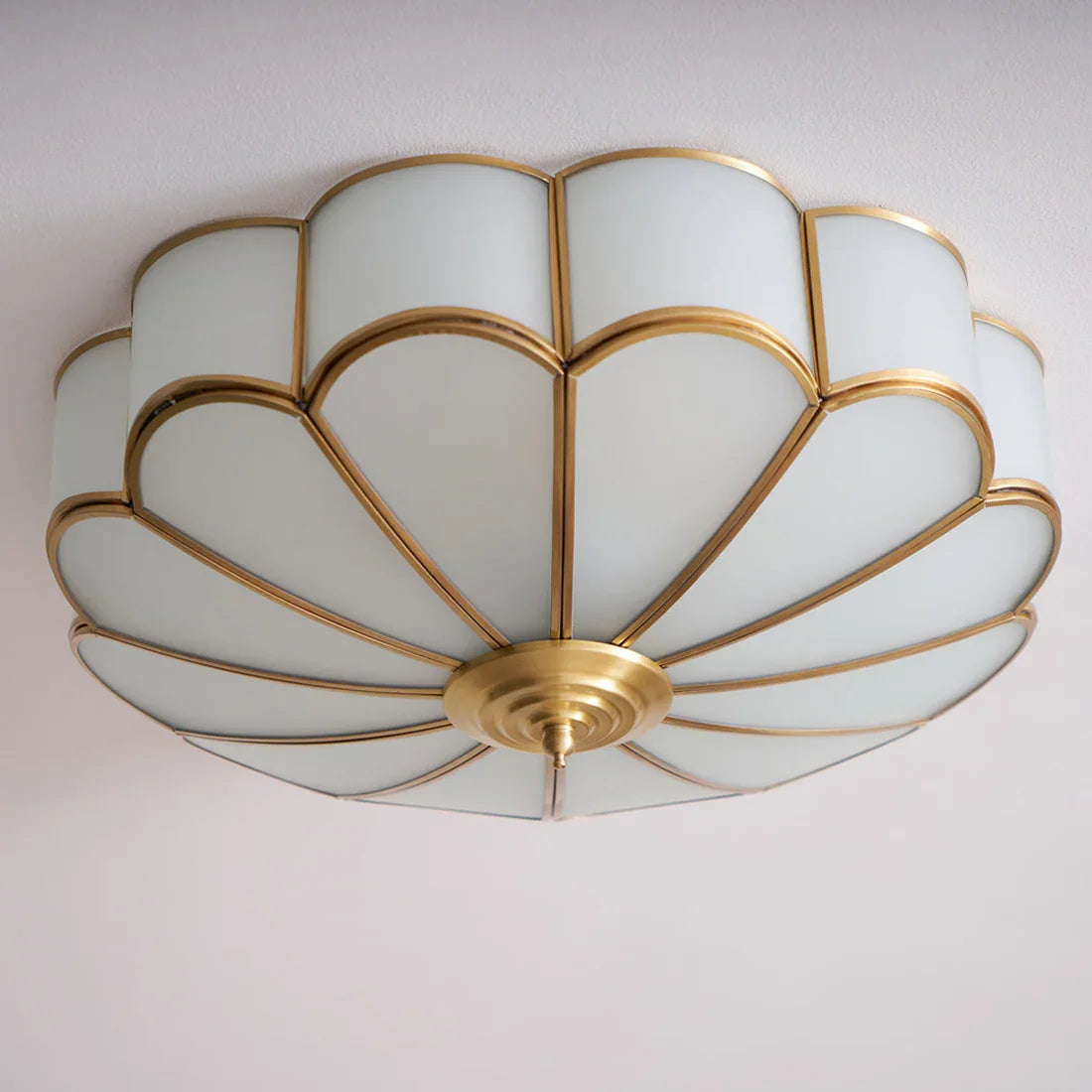 Floral Glass Flush Mount Ceiling Light | wildoxy