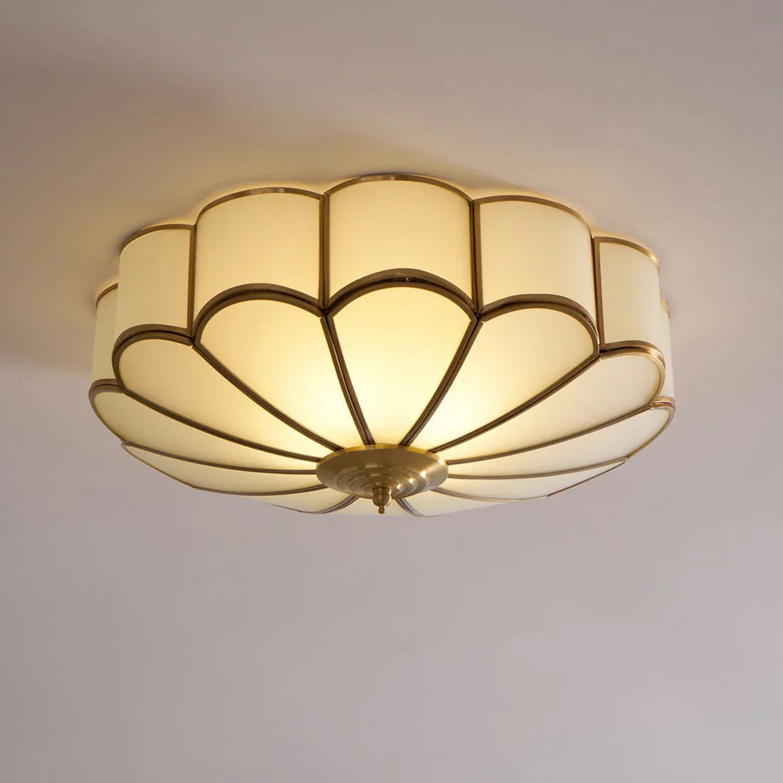 Floral Glass Flush Mount Ceiling Light | wildoxy