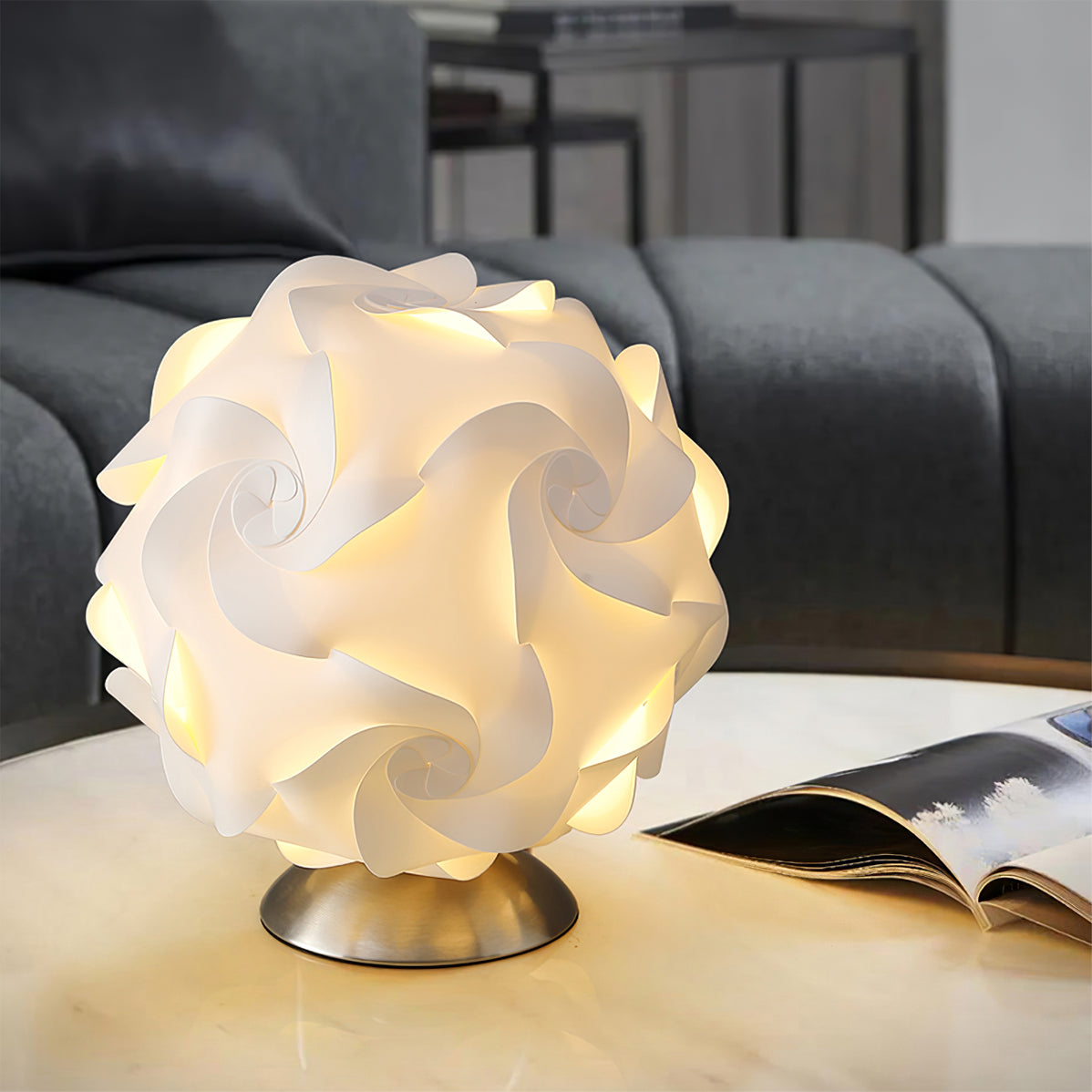 LioraBloom Table Lamp — Floral Accent, Warm Light
