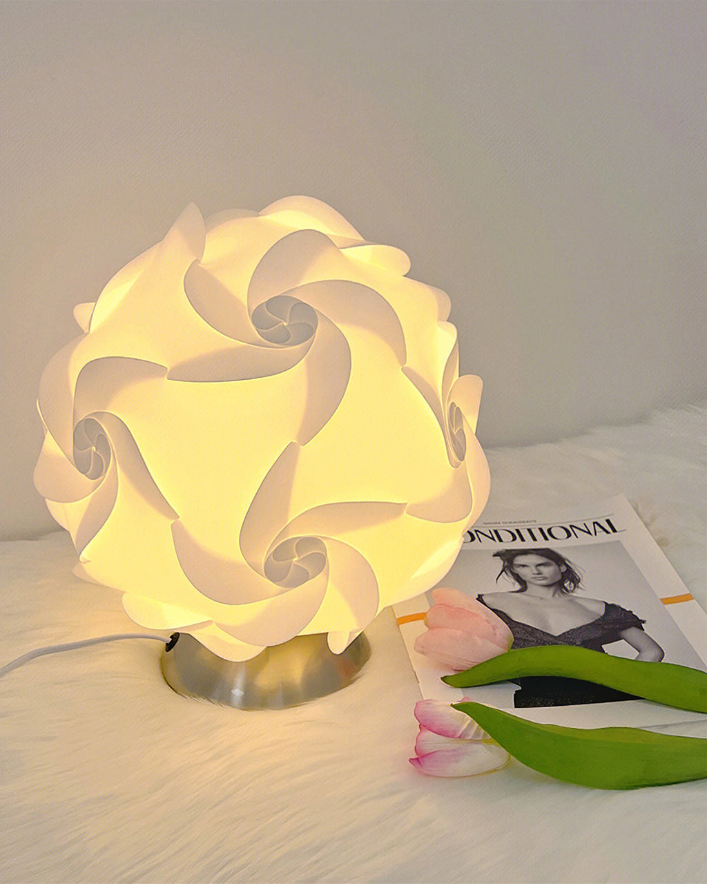 LioraBloom Table Lamp — Floral Accent, Warm Light