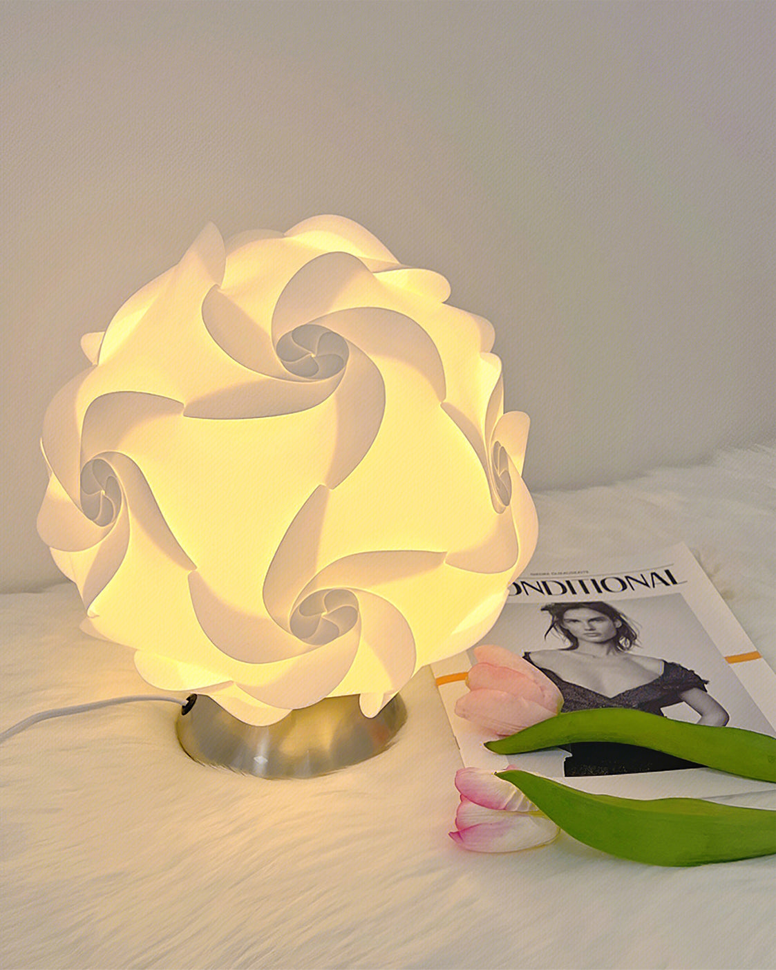 LioraBloom Table Lamp — Floral Accent, Warm Light