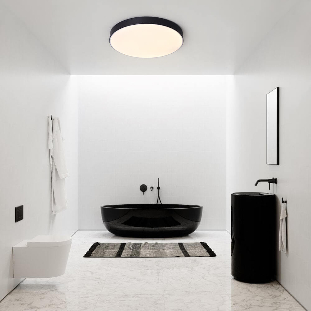 Candeeiro de teto LED moderno de montagem rente — Perfil baixo e elegante, vida útil de 45 000 horas