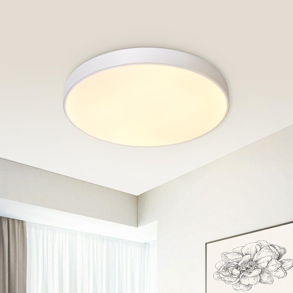 Candeeiro de teto LED moderno de montagem rente — Perfil baixo e elegante, vida útil de 45 000 horas