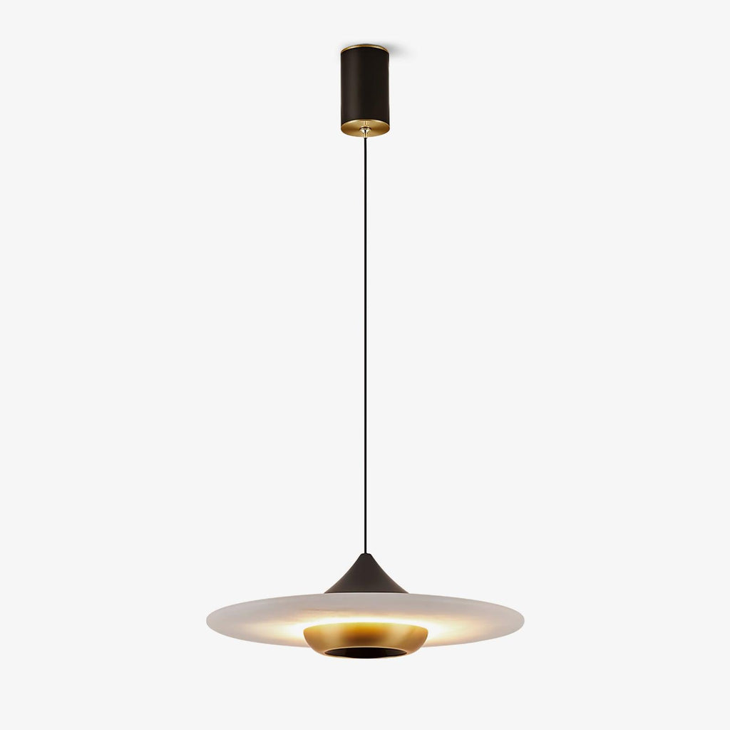 Orbis Modern Marble Flying Saucer Pendant Ceiling Lamp — Circular Canopy Shade