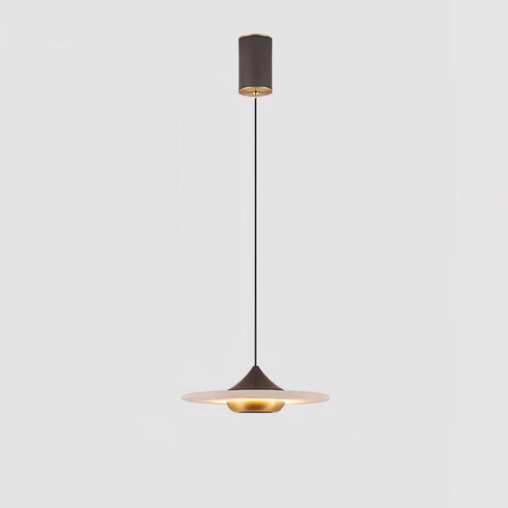 Orbis Modern Marble Flying Saucer Pendant Ceiling Lamp — Circular Canopy Shade